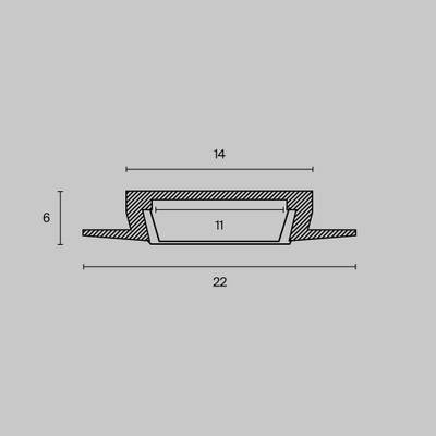 Алюминиевый профиль встраиваемый 22x6, ALM004S-2M. TM Maytoni