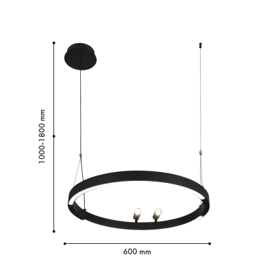 Подвесная люстра Slinga 4474-1P, LED*58W + 2*LED*3W, 1860LM, 3000-6500K. ТМ F-Promo