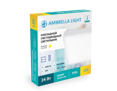 Накладной светодиодный светильник DLR368 12W 4200K 200-240V 140*140*28