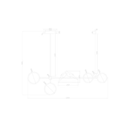 Люстра на штанге Arte Lamp TOLIMAN A2613SP-4BK, 1хLED