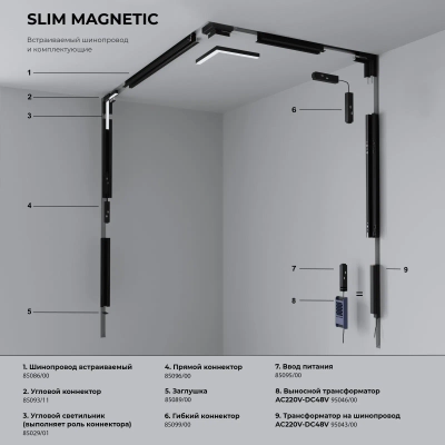 Slim Magnetic SL01 Трековый светильник 6W 4200K черный 85004/01