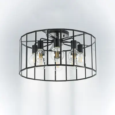 798287 Люстра GENNI 8х40W E27 ЧЕРНЫЙ МАТОВЫЙ/ПРОЗРАЧНЫЙ Lightstar