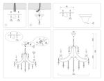 Светильник подвесной TR4917/8 WH/GD белый/золото E14/8 max 40W D740*930