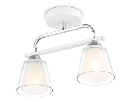 Светильник потолочный TR303229/2 WH/CH/CL/FR белый/хром/прозрачный/белый матовый E27*2 max 60W 340*120*250