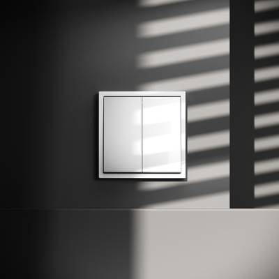VLS020601 Выключатель с самовозвратом встраиваемый VOLTUM S70 двухклавишный 10А, (белый глянцевый) (ТМ Maytoni)