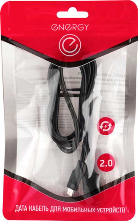 Кабель Energy ET-30 USB/MicroUSB, цвет - черный