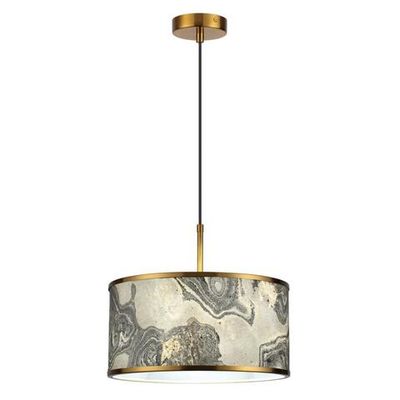 5064/1 MODERN ODL24 528 античн.бронза/серо-беж./металл/натур.камен."шпон" Подвес E27 LED 1*10W BERGI