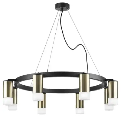 LR0183181 Люстра RULLO 8х50W GU10 ЧЕРНЫЙ/БРОНЗА (571018+214431-8+202431-8)