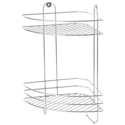 Полка угловая двухъярусная Vento Plus 23*23*41,5 см хром