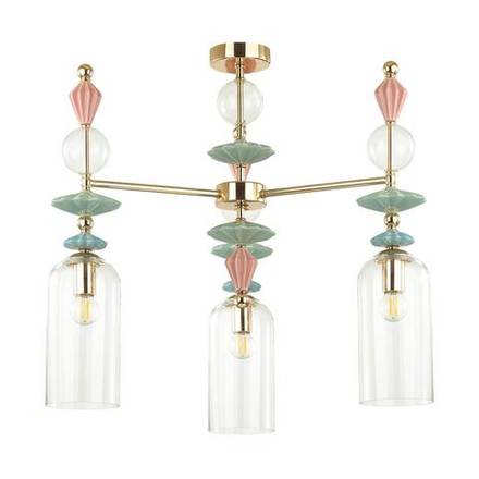 4855/3C CLASSIC ODL_EX21 135 золото/разноцветн./керамика/стекло Люстра потолочная E14 3*40W BIZET