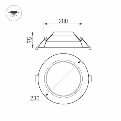 Светильник IM-CYCLONE-R230-30W Warm3000 (WH, 90 deg) (Arlight, IP40 Металл, 3 года)