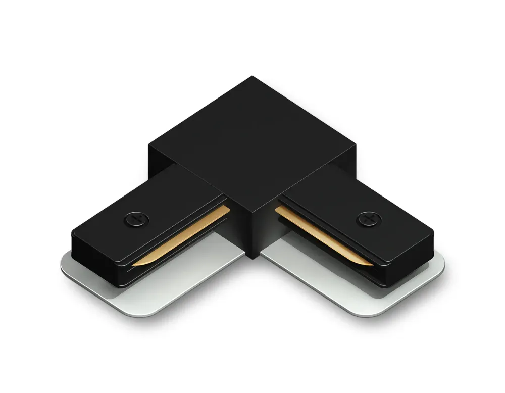 Коннектор угловой для однофазного шинопровода Standard 220V GL7164 BK черный 70*70*20