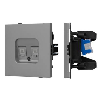 Механизм компьютерной розетки двойной SCT-TENDO-MPC2-PL-GR (RJ-45, CAT6) (Arlight, -)