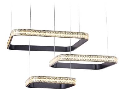 Потолочный светодиодный светильник с пультом FA6166 BK черный 131W 720*500*900 (ПДУ РАДИО 2.4)