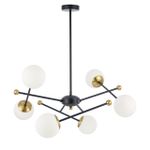 6581/6 MODERNI LN25 108 черный, золотой/белый металл  /стекло Люстра потолочная E14 6*40W 220V MELODY