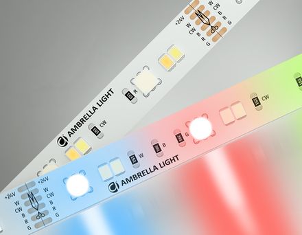 Светодиодная лента RGB с регулировкой температуры света GS4501 5050+2835 90Led/ 13W m/ 24V IP20 RGB+CCT 3000-6500K/ 5000*12*1.87mm/ кратность резки 166mm (6 конт.)