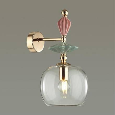 4855/1WB CLASSIC ODL_EX21 137 золото/разноцветн./керамика/стекло Бра E14 1*40W BIZET