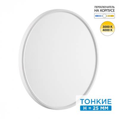 7659/40L MITRA LED SN 52 Светильник пластик/белый LED 40Вт 3000/4000K D495 IP40 ALFA WHITE
