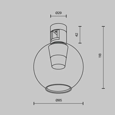Трековый светильник Пузырь / Bubble Flarity 3000K 2Вт 120°, TR148-1-3W3K-BS. TM Maytoni