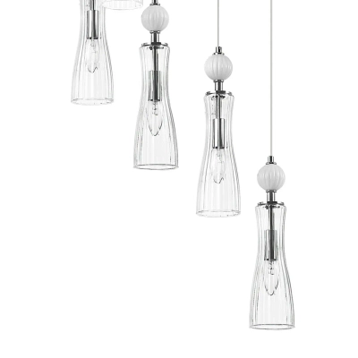 8268/7A NEOCLASSI LN26 159 хром/белый/прозрачный, металл/керамика/стекло Люстра каскадная Е14 7*40W 220V EMILY