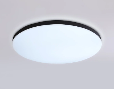 Потолочный светодиодный светильник с Wi-Fi Яндекс Алисой/Tuya/Smart Home/Alexa FZ2004 BK черный IP54 20W 3000K-6500K+RGB D300*55 (ПДУ ИК)