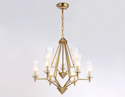 Подвесная люстра TR3233/6+3 BS/FR латунь/белый матовый E14 max 40W D730*720