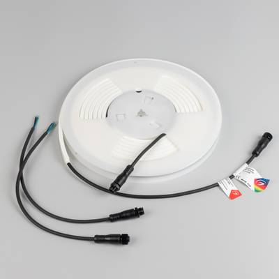 Лента герметичная WAVE-SIDE-PU-H120-06x12mm 24V RGB (8 W/m, IP68, 5m, wire x2) (Arlight, Вывод прямой, 3 года)