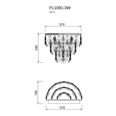Бра Dignita FL1091-3W, G9х3