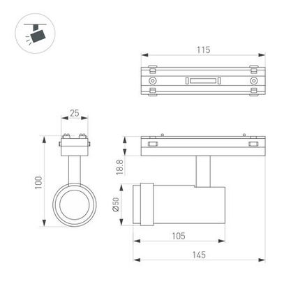Светильник MAG-VIBE-SPOT-ZOOM-R47-10W Warm3000 (WH, 20-55 deg, 48V) (Arlight, IP20 Металл, 5 лет)