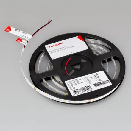 Лента RT-A60-8mm 24V Warm3500 (4.8 W/m, IP20, 2835, 5m) (Arlight, Открытый)
