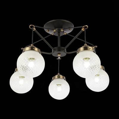 SLE110302-05 Светильник подвесной Черный, Бронза/Прозрачный, Белый E27 5*60W