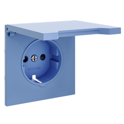 VLS000815 Накладка для розетки с заземлением, защитными шторками и крышкой, S70 (деним). (ТМ Maytoni)