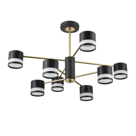 8240/8C COMFI LN26 239 черный/латунь, металл/акрил Люстра потолочная LED GX53 8*7W 220V LANIKA