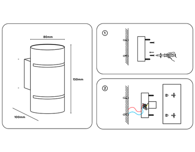 Настенный светильник со сменной лампой FW2473 BK черный G9 max 40W 150*80*100