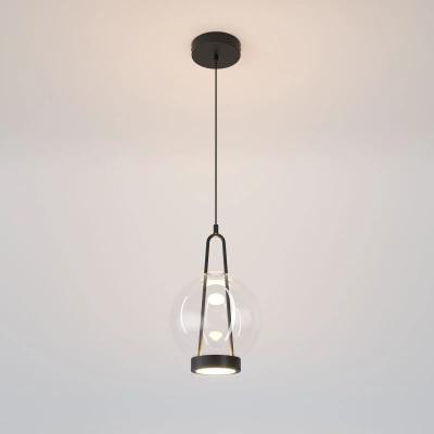 Подвесной светодиодный светильник со стеклянным плафоном 50267/1 LED черный, LED