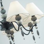 4896/7 MODERN ODL_EX23 161 черный матов./серый/молочный металл/керамика/ткань Люстра E14 7*40W SOCHI