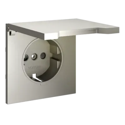 VLS000804 Накладка для розетки с заземлением, защитными шторками и крышкой, S70 (шелк). (ТМ Maytoni)