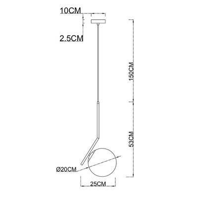 Подвесной светильник Arte Lamp BOLLA-UNICA A1923SP-1BK, 1хE27