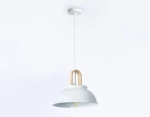 Подвесной светильник в стиле лофт TR8190 WH/LW белый/светлое дерево E27 max 40W D290*900