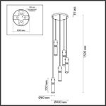 5058/25LA PENDANT ODL24 325 золотой/янтарный/металл/стекло Люстра каскадная LED 5*5W 3000K SCROW