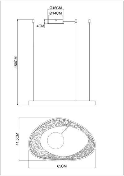 Подвесная люстра Arte Lamp CINTA A1847SP-36BK, 1хLED