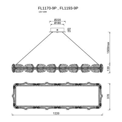 Люстра подвесная Pianta FL1170-9P, LED