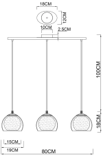 Подвесной светильник Arte Lamp RASTABAN A7984SP-3CC, 3хE27