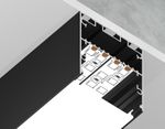 Алюминиевый профиль накладной/подвесной "Profile System" GP3050BK черный/матовый рассеиватель 2000*42*45, 2 заглушки, 4 крепления в комплекте (для ленты до 33,4мм)