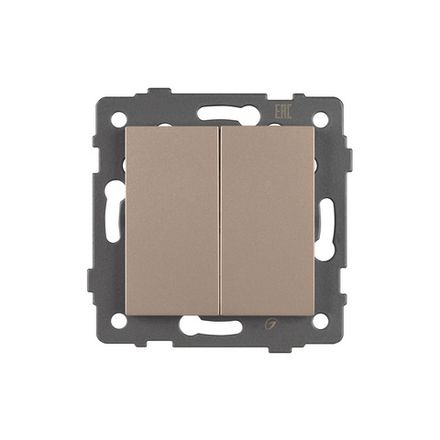 Механизм выключателя двухклавишный непроходной SWT-MK02-PL-GD-V (250V, 10A) (Arlight, -)