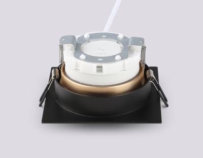 Светильник встраиваемый TN52340 SBK/SGD черный песок/золото песок GX53 max 12W 115*115*25