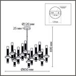 8112/24 NEOCLASSI LN25 26 черный/бронза/прозрачный, металл/стекло Люстра потолочная G9 24*30W 220V TAMARESA