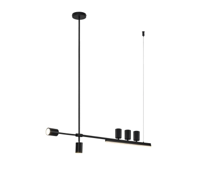 07618-120,19 Люстра Рия черный L120 h116/86/46 GU10 5*5W+Led 12W (4000K) (лампы в комплекте)