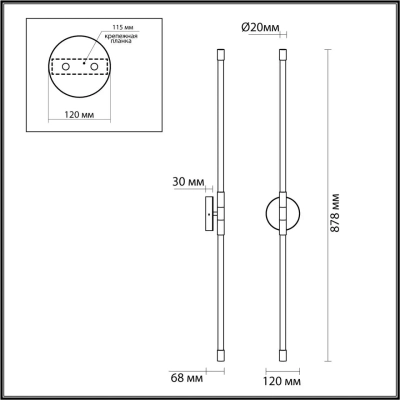 4392/20WL HIGHTECH ODL23 000 античная бронза/металл/акрил Настенный светильник IP20 LED 10W 700Лм 3000K ANTA