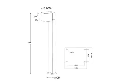 Ландшафтный светильник Arte lamp BELGRADE A5193PA-1BK, 1хLED